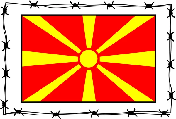 Macedonia flag - metaphor of refugee — Stock Vector