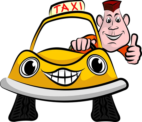 Smiling and happy taxi driver — Stock Vector