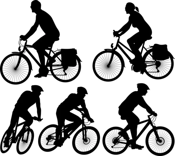 Fiets - vector silhouetten — Stockvector