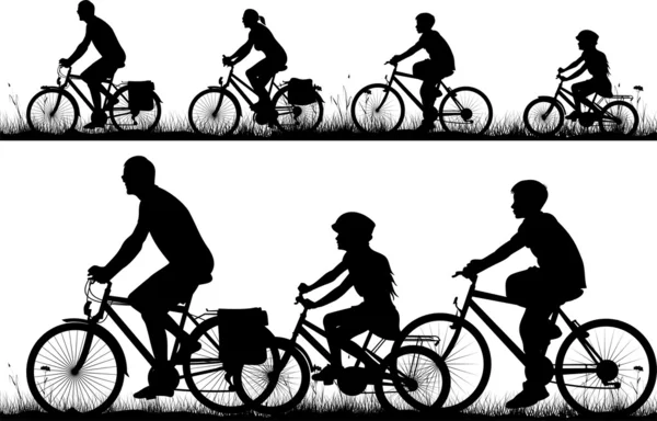 Велосипед - векторні силуети — стоковий вектор