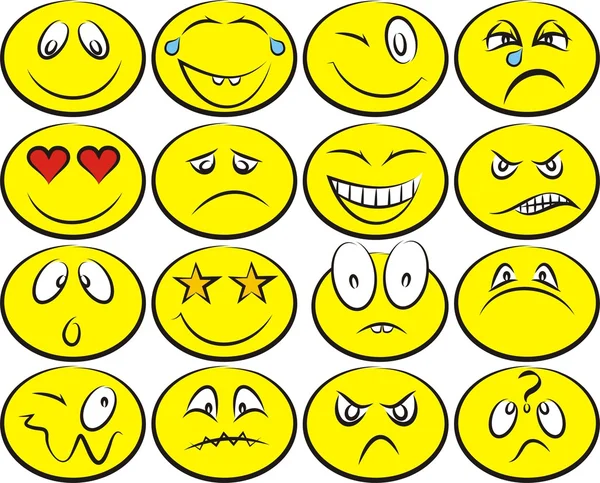 Smiley icons — Stock Vector