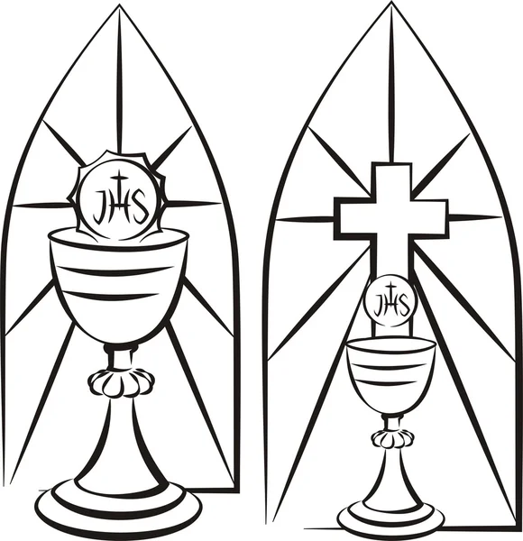 Holy communion chalice — Stock Vector