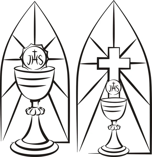 Heilige Communie kelk — Stockvector