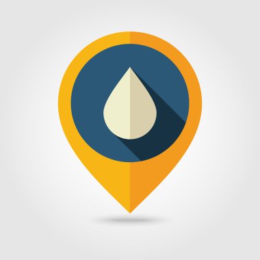 Su Yağmur Damlası düz pin harita simgesi. Hava durumu 