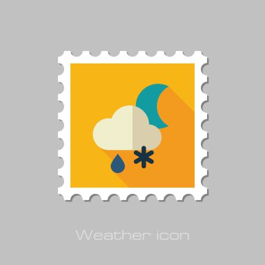 Bulut kar yağmur ay düz pul. Hava durumu 