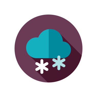 Kar düz simgesiyle bulut. Meteoroloji. Hava durumu 