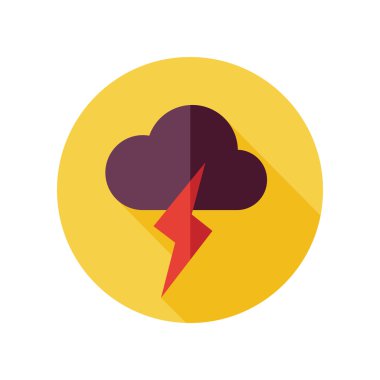 Bulut yıldırım düz simgesi. Meteoroloji. Hava durumu 