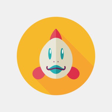 Balık düz simgesi. Hayvan baş vektör çizim