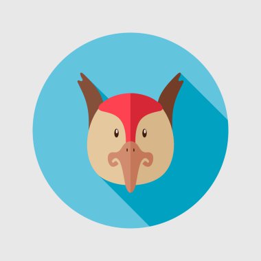 Sülün düz simgesi. Hayvan baş vektör