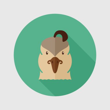 Bıldırcın düz simgesi. Hayvan baş vektör simgesi