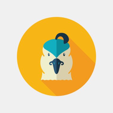 Bıldırcın düz simgesi. Hayvan baş vektör simgesi