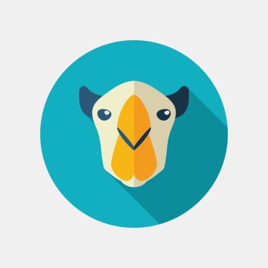 Deve düz simgesi. Hayvan baş vektör simgesi