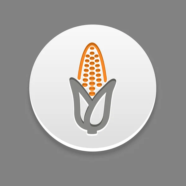 Кукурузная икона. Векторная иллюстрация овощей — стоковый вектор