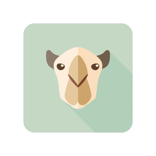 Ícone plano de camelo. Símbolo do vector principal animal — Vetor de Stock