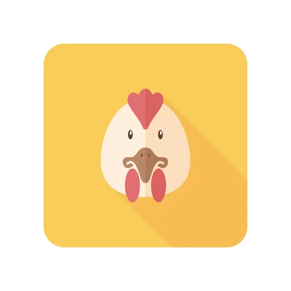 Icône plate de poulet. Illustration vectorielle tête animale — Image vectorielle