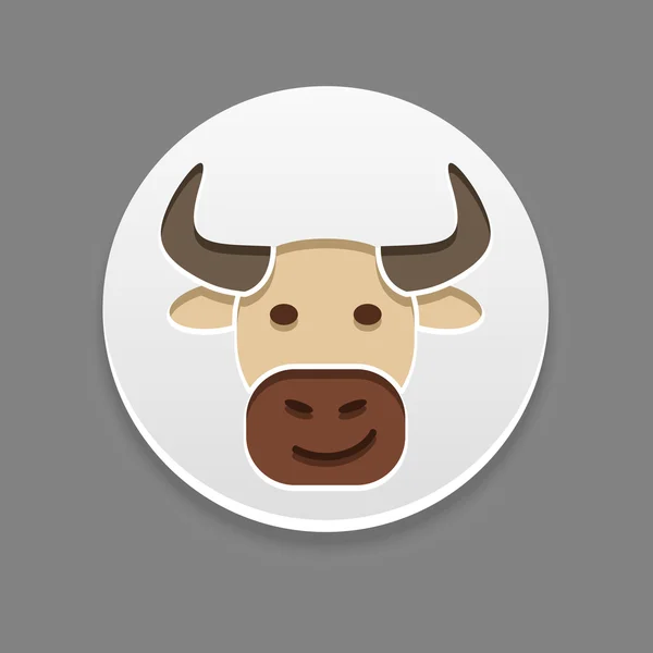 Bull ikona. Gospodarstwo ilustracja wektor zwierzę — Wektor stockowy