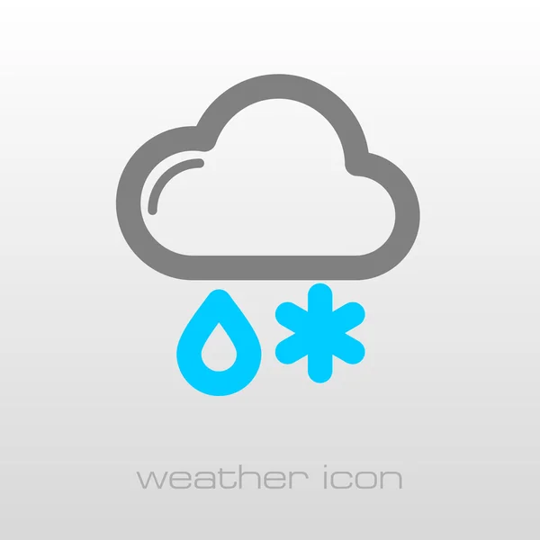 Wolk sneeuw regen pictogram. Meteorologie. Weer — Stockvector