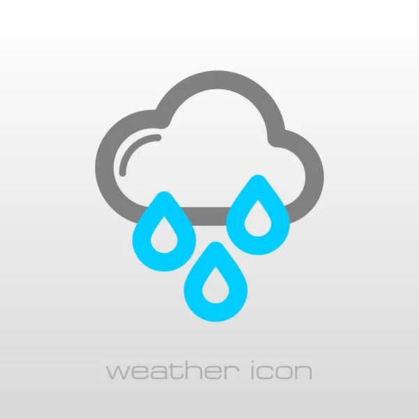 Regn moln regn ikon. Meteorologi. Väder — Stock vektor
