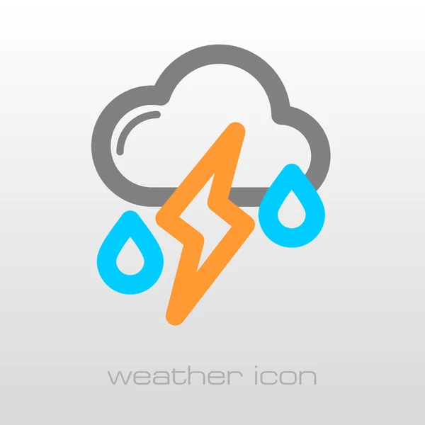 Wolkenregen Blitz Symbol. Wetter — Stockvektor