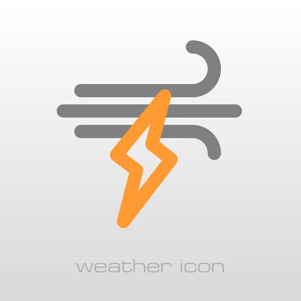 Vinden Lightning ikon. Meteorologi. Väder — Stock vektor