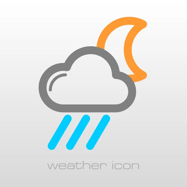 Rain Cloud Moon icon. Meteorology. Weather — Stock Vector