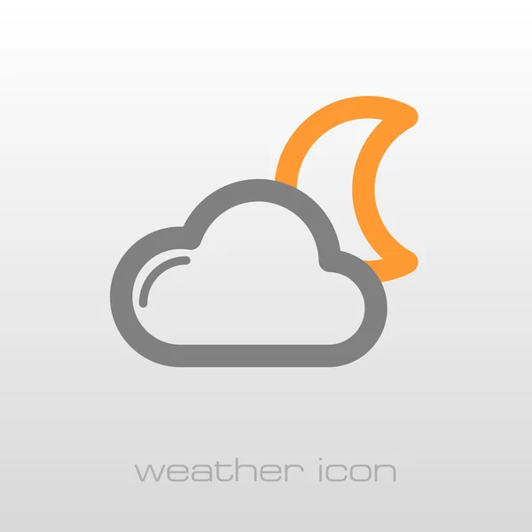 Cloud Moon ikon. Meteorologi. Väder — Stock vektor