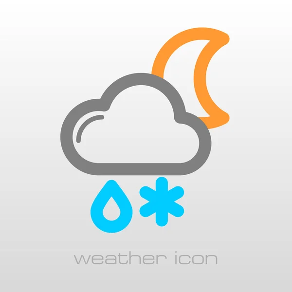 Cloud Snow Rain Moon icon. Weather — Stock Vector