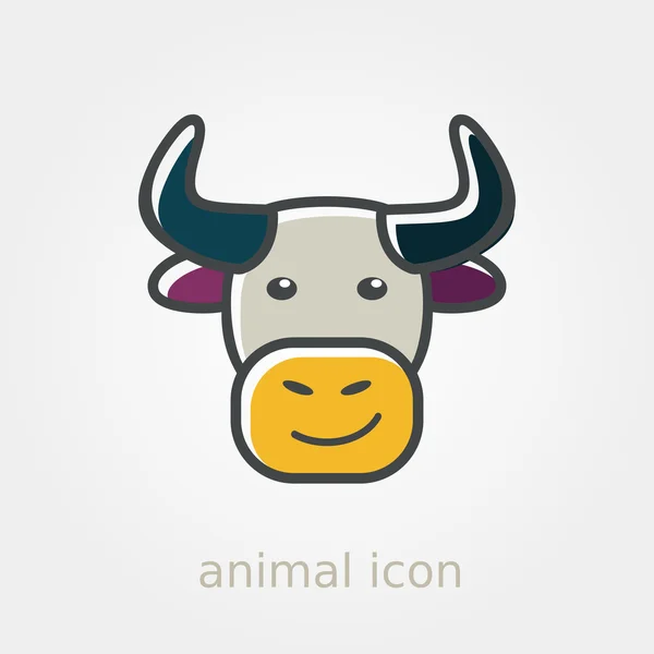 Ícone Bull. Ilustração do vetor animal da fazenda — Vetor de Stock