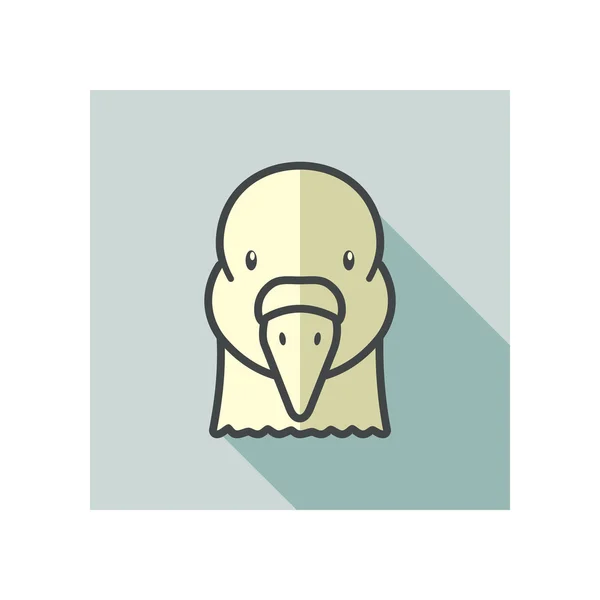 Galamb lapos ikonra. Állati fej vektor szimbólum — Stock Vector