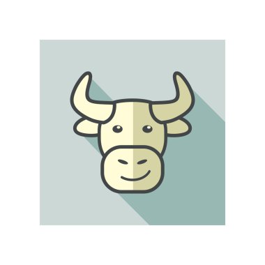 Boğa simgesi. Çiftlik hayvan vektör çizim