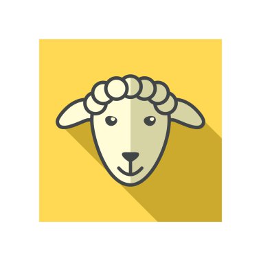 Koyun simgesi. Çiftlik hayvan vektör çizim