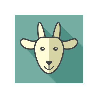 Keçi simgesi. Çiftlik hayvan vektör çizim