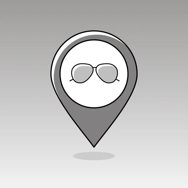 Gafas de sol pin mapa icono. Meteorología. Clima — Vector de stock