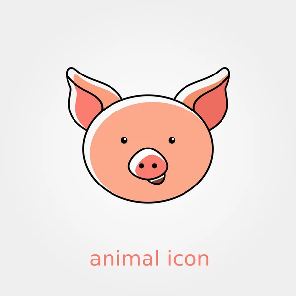 Pig icon. Farm animal vector illustration — Stock Vector