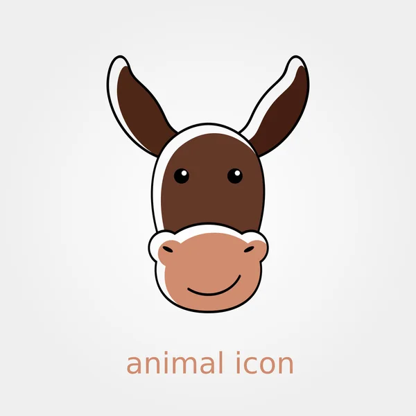 Donkey icon. Farm animal vector illustration — Stock Vector