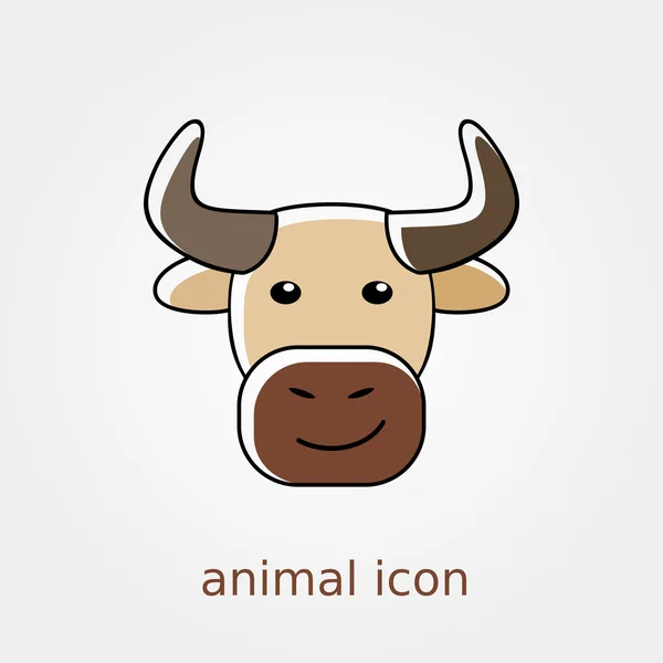 Icono Bull. ilustración vector animal de granja — Vector de stock