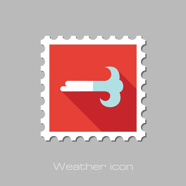 Windflache Briefmarke. Meteorologie. Wetter — Stockvektor