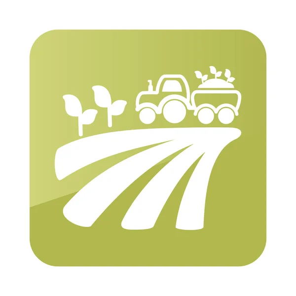 Icona del vettore della piantina di semenzaio del raccolto del trattore. Azienda agricola — Vettoriale Stock