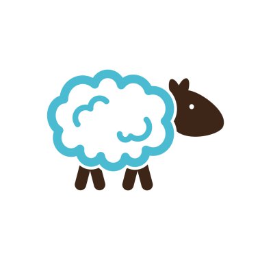 Koyun simgesi. Çiftlik hayvan vektör çizim
