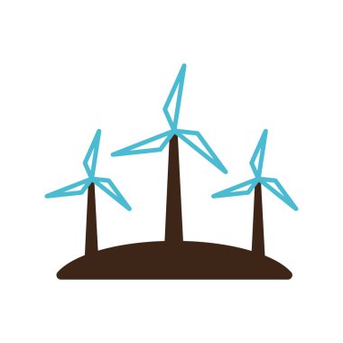 Yel değirmeni vektör simgesi. Çiftlik