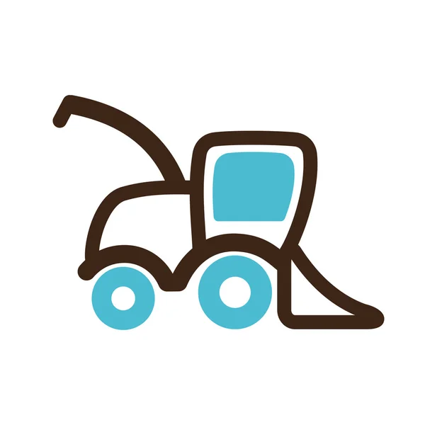 Combine harvester vector icon. Farm — Stock Vector