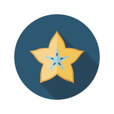 Starfruit Carambola Carom simgesi. Tropikal meyve