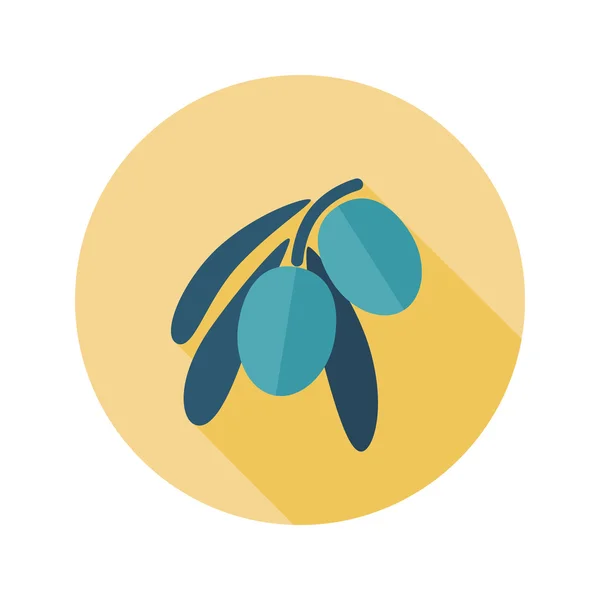 Ícone plano de azeitona. Frutas tropicais — Vetor de Stock