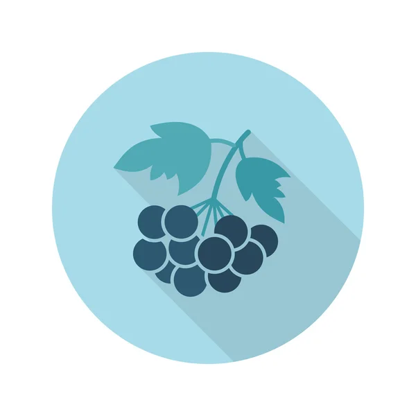 Rowan branch flat icon. Berry fruit — Stock Vector