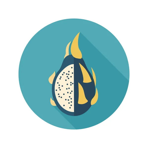 Pitaya flat ikonen. Tropiska dragon frukt — Stock vektor