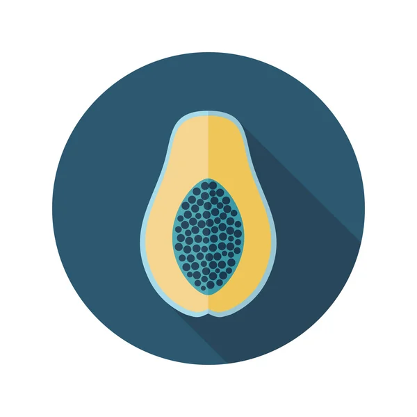 Papaya flat ikonen. Tropisk frukt — Stock vektor