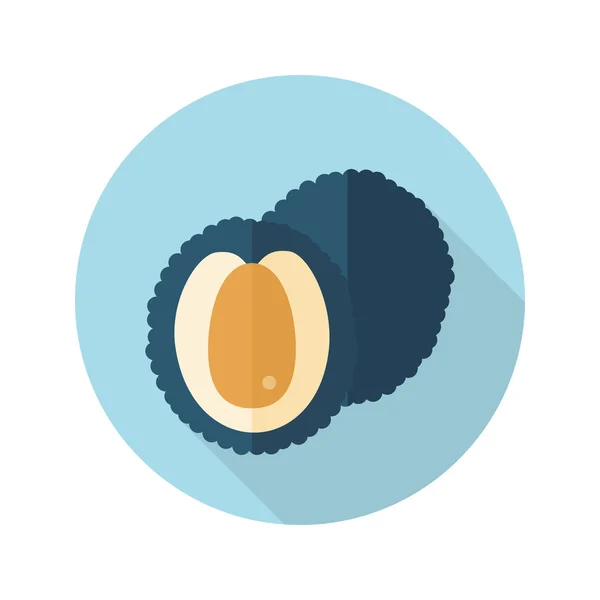 Lychee flat ikonen. Tropisk frukt — Stock vektor