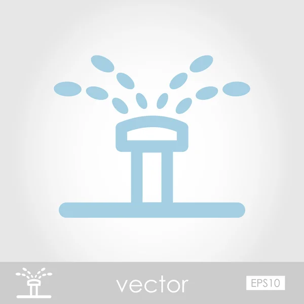 Water sprinkler, irrigation vector icon — Stock Vector