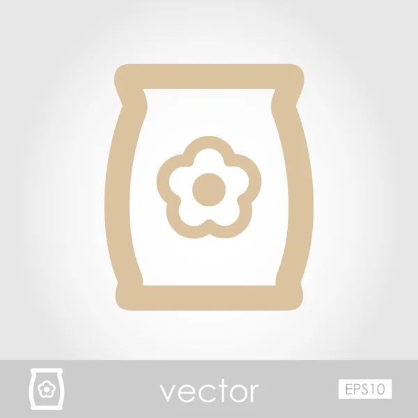 Bag, sack flower seed icon — Stock Vector