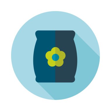 Torba, çuval çiçek tohumu düz vektör simgesi